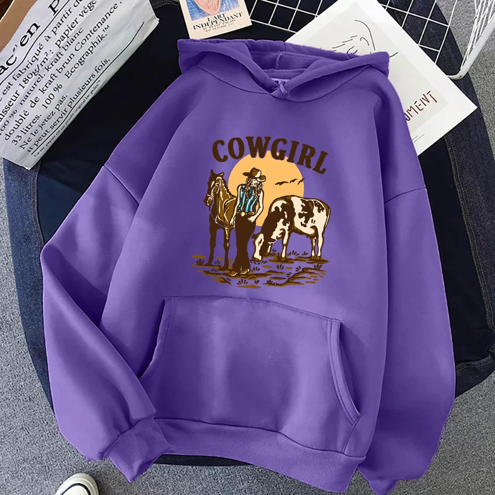 The Cowgirl And Her Cow & Horse Hoodie