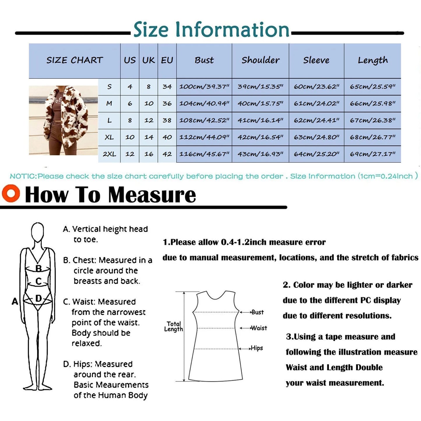 Thicken Puffy Plush Cow Print Jacket