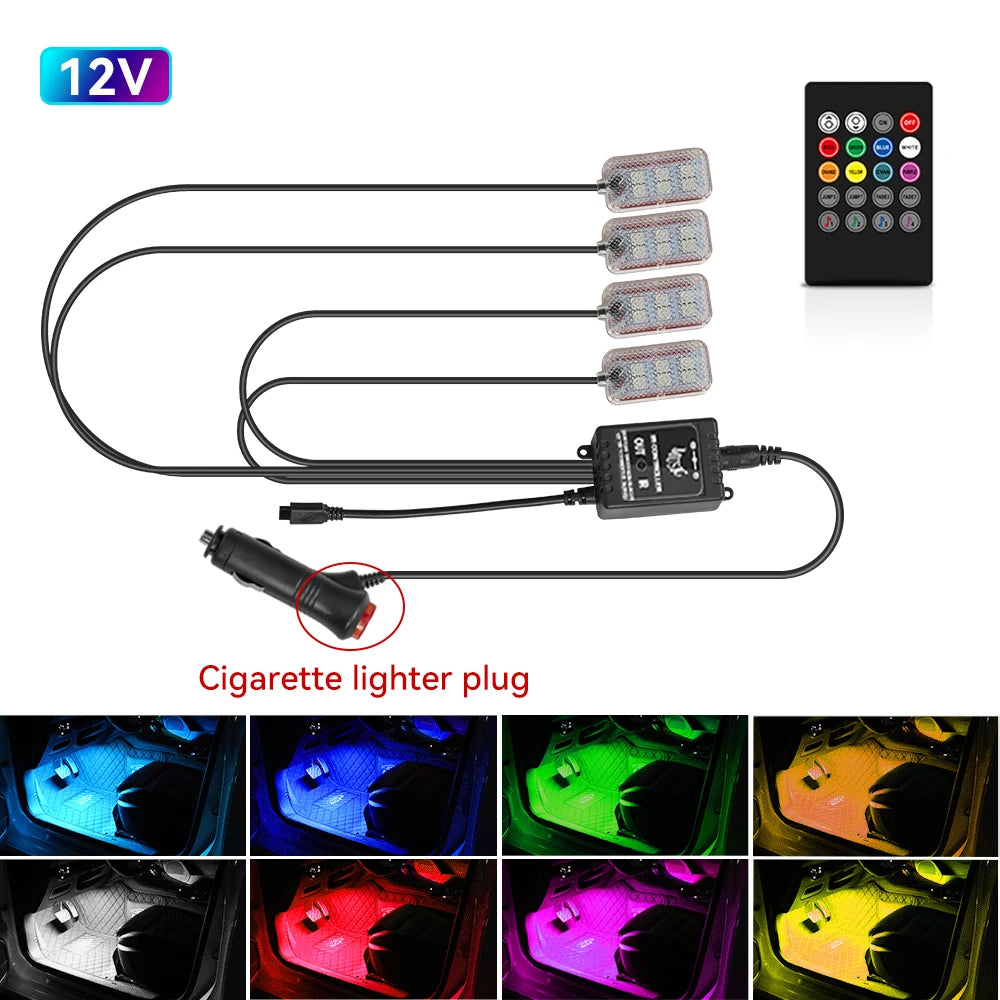Car Led Interior Ambient Light Kit