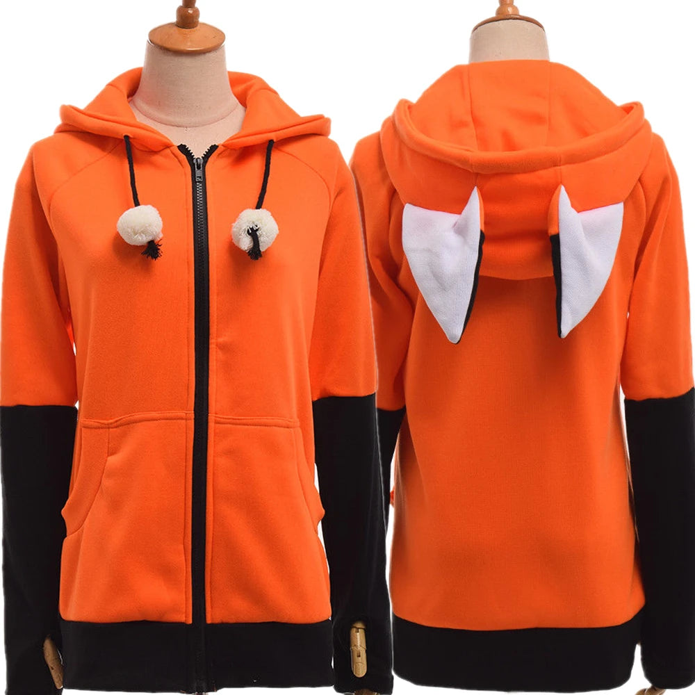 Animal fox ears Cosplay costume & hooded jacket