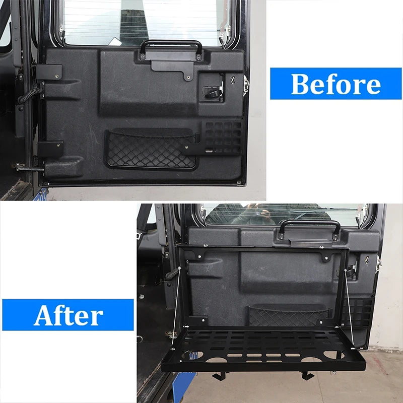 Alloy Tailgate Table / Foldable Shelf Storage Rack For Land Rover Defender