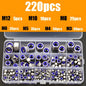 170/220/240pcs Stainless Steel Metric Locknut Kit