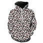 3D Printed Leopard Print Pull Over Hoodie