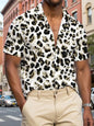 Summer Beach Leopard Pattern Print Men's Button Up Shirt