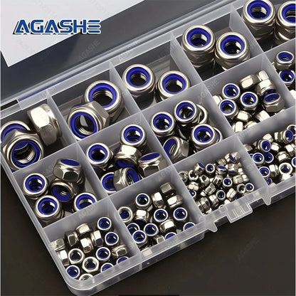 170/220/240pcs Stainless Steel Metric Locknut Kit