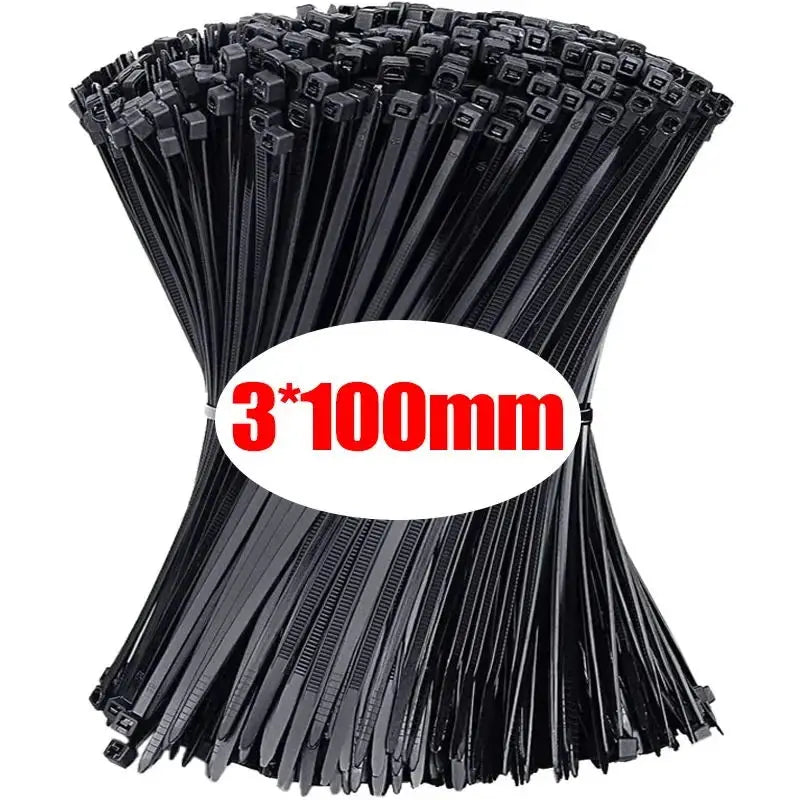 1000/100Pcs Nylon Cable Ties