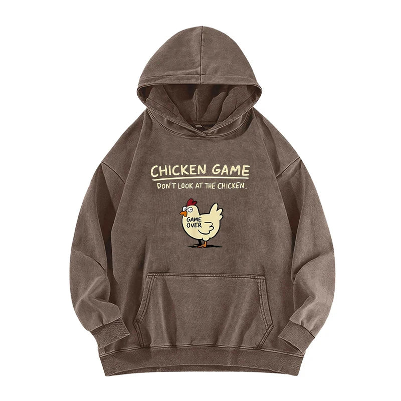 Chicken Game Don't Look At The Chicken Pattern Hoodie