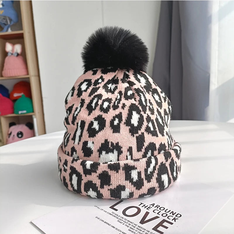 Trendy New Autumn & Leopard Print Bobble Hat