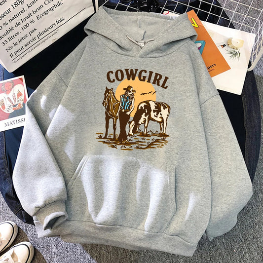 The Cowgirl And Her Cow & Horse Hoodie