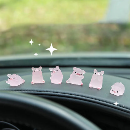 Car Center Console Resin Pink Pig Ornaments
