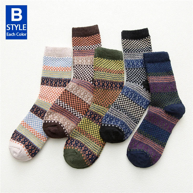 5 Pairs Deluxe Winter Men's Socks