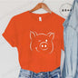 Cute Cartoon Pig Print Women's Summer T Shirt
