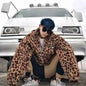 2023 Winter Jacket, Men's Outerwear Fur Leopard Casual Loose Parkas