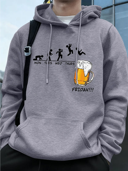 Friday Beer Lover Printed Hoodie