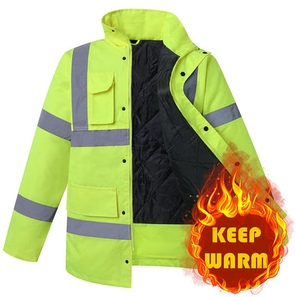 High Vis Winter Safety Parka Jacket