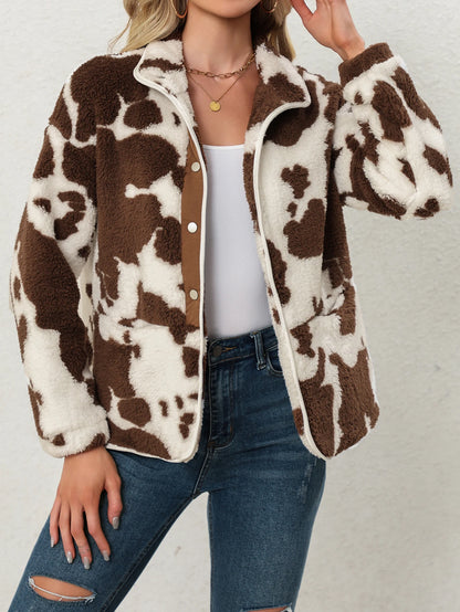 half-button sheepskin jacket