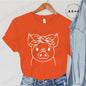 Cute Cartoon Pig Print Women's Summer T Shirt