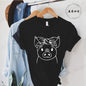 Cute Cartoon Pig Print Women's Summer T Shirt