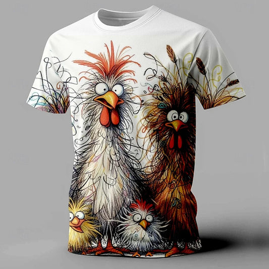 Goofy Chicken T Shirt,  Frazzled Chicken Print Design