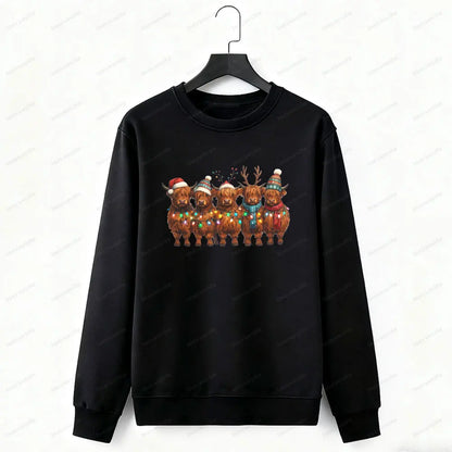 Christmas Highland Cow Hoodie