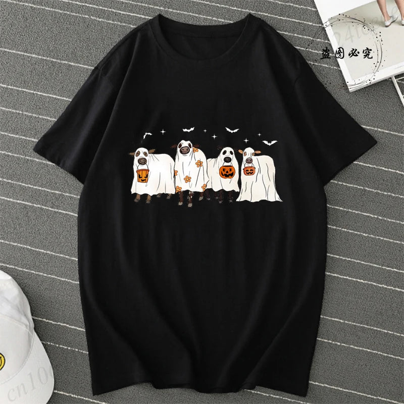 Cow Halloween Print Women's T-Shirt
