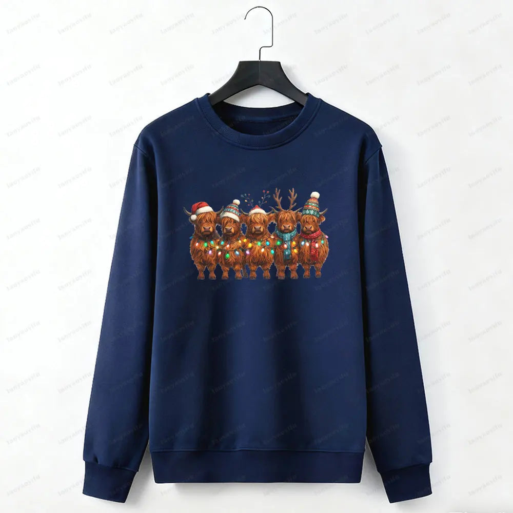Christmas Highland Cow Hoodie