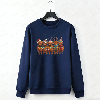 Christmas Highland Cow Hoodie