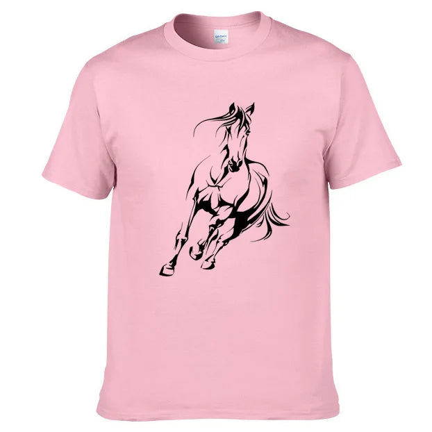 Running Horse Pattern Printed T-shirt