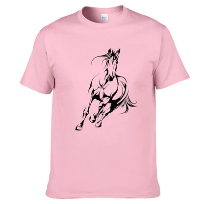 Running Horse Pattern Printed T-shirt