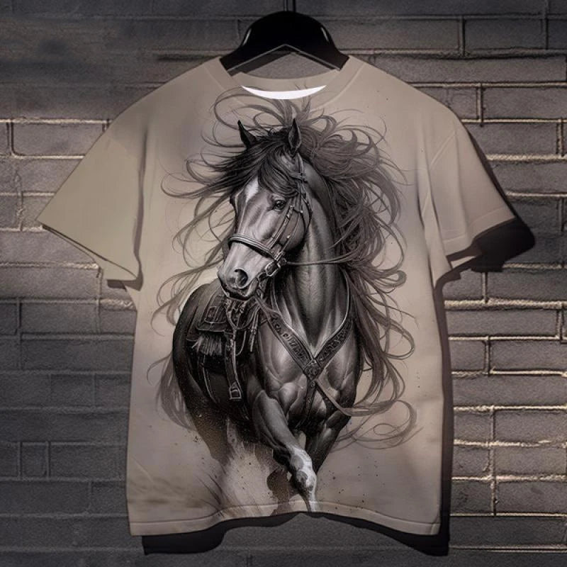 3D Horse Printed Designed T-Shirts