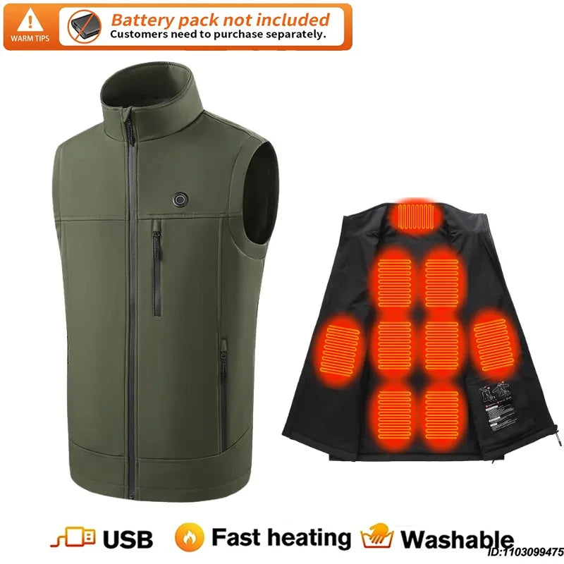 Men & Women 9 Areas Heated Vest