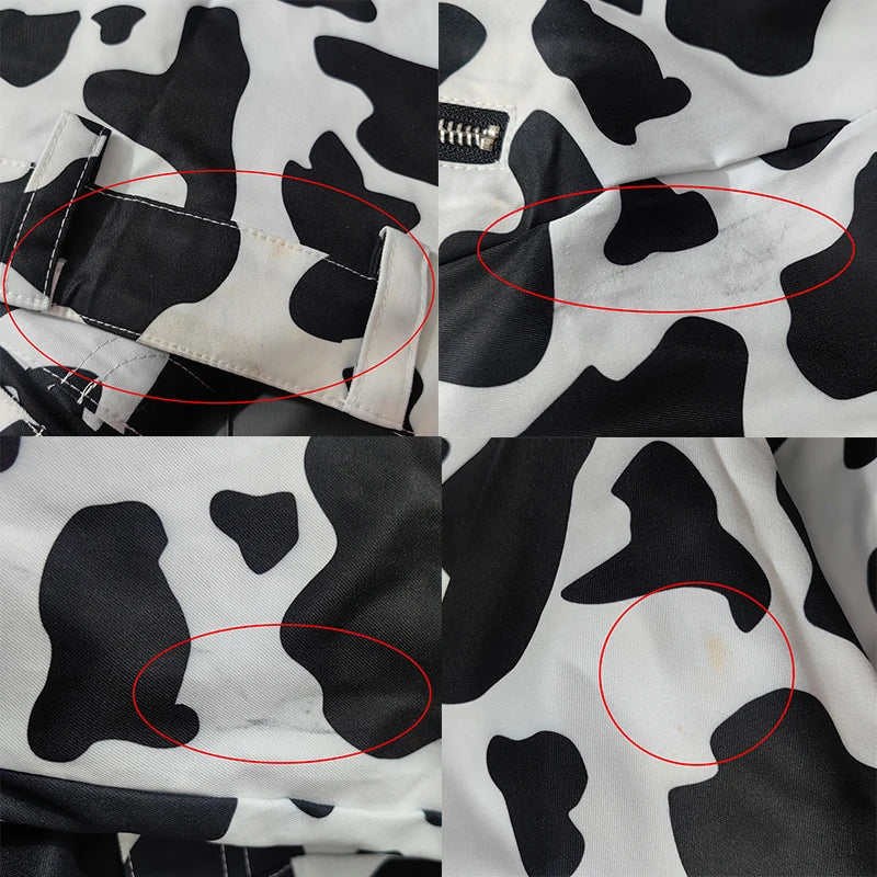 A-Line Skirt with Cow Pattern High Waist Design