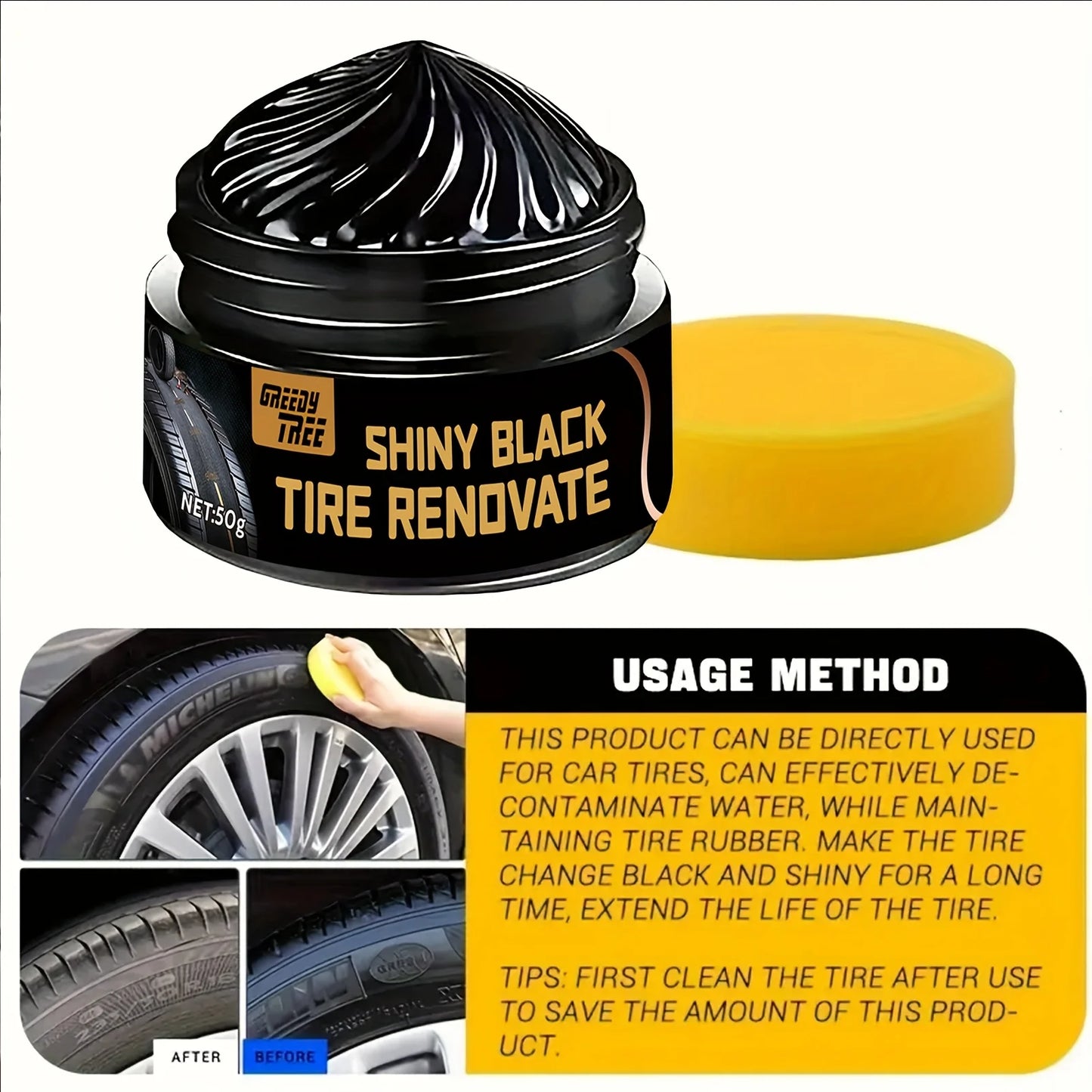 Tire Shine & Plastic Repair Paste