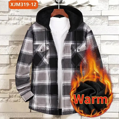 Thickened Flannel Plaid Hoodie