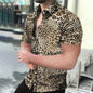 Summer Men's Hawaiian Leopard Print Shirt