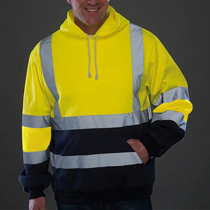 Men's Fleece Lined Reflective Outdoor Hoodie