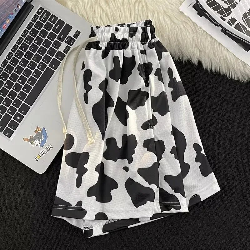 Casual Men's Beach Cow Print Shorts