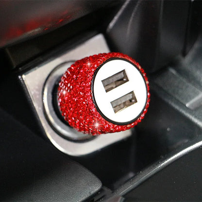New Bling USB Car Charger 5V 2.1A Dual Port Fast Adapter