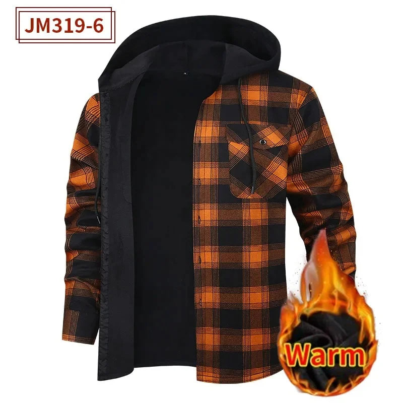 Thickened Flannel Plaid Hoodie