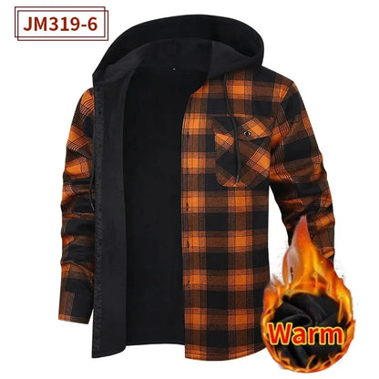 Thickened Flannel Plaid Hoodie