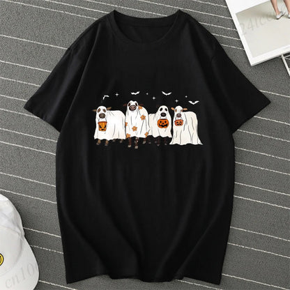 Cows Halloween Print Women's T-Shirt