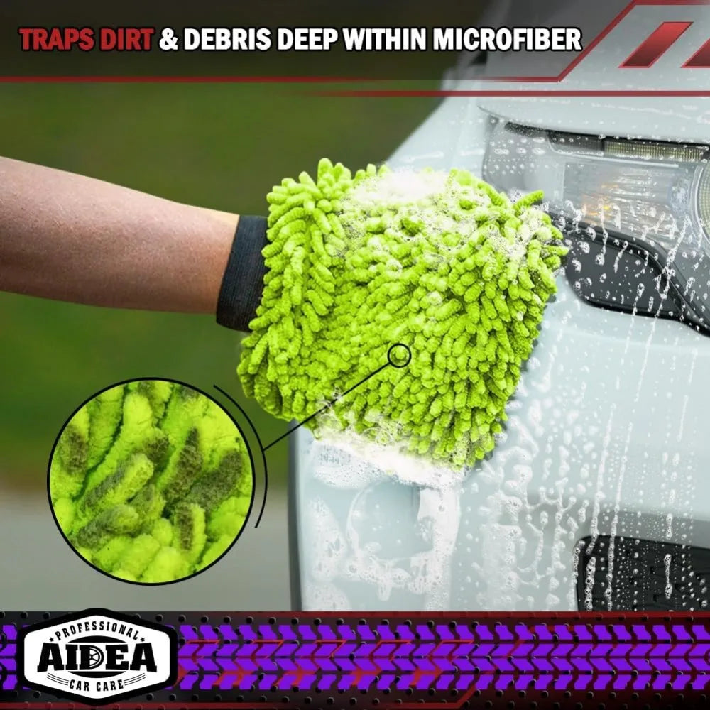 Car cleaning microfiber, 1/2-piece gloves set