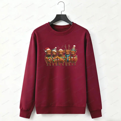 Christmas Highland Cow Hoodie