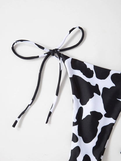 Cow Print Bikini Two Piece Swimsuit Bandage Bikinis Set