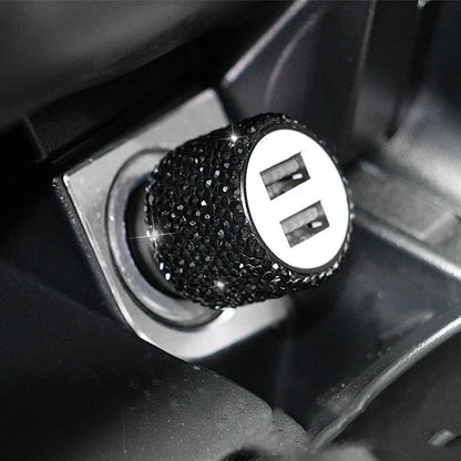 New Bling USB Car Charger 5V 2.1A Dual Port Fast Adapter