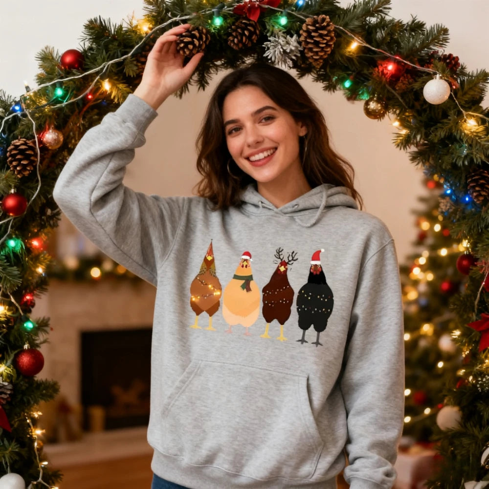 Christmas Chickens Hoodie