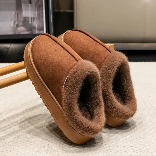 New Fluffy Winter Slippers with Thick Sole for Indoors