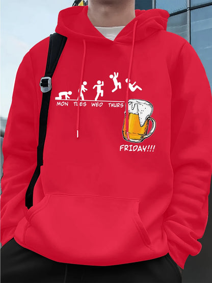 Friday Beer Lover Printed Hoodie