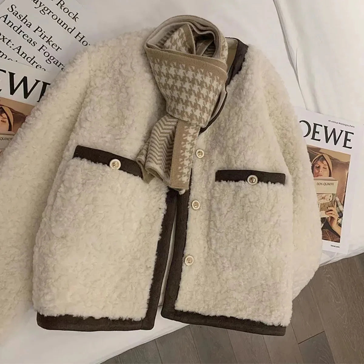 Original Tweed Style Lamb Wool Women's Jacket