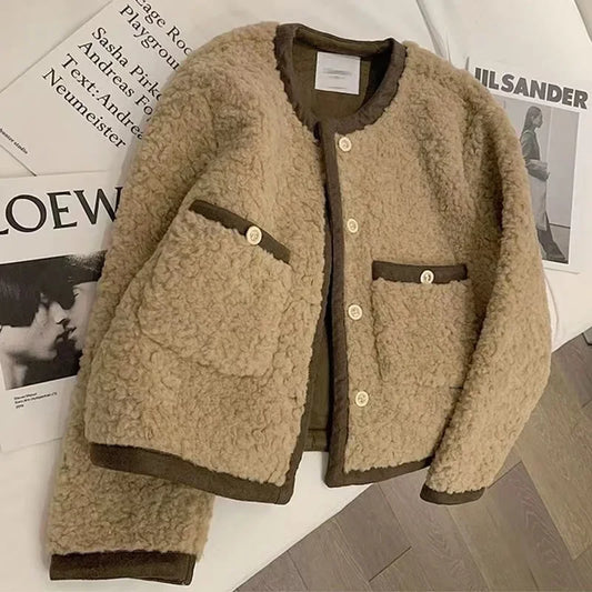 Original Tweed Style Lamb Wool Women's Jacket